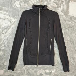 Lululemon Jacket Womens 4 Black Nice Asana Athleisure Workout Excercise Running